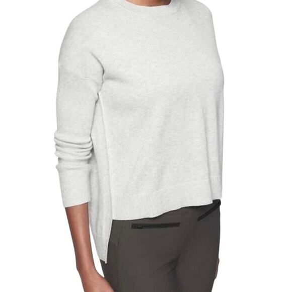 Athleta Highland Crossback Split Sweater Cream Winter White Size 291884 Size M - Picture 3 of 12